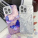 iPhone 16 Plating Texture Butterfly Wristband TPU Phone Case with Glitter Lens Film - Silver Butterflies HU6