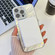 iPhone 16 Plating Texture MagSafe TPU Phone Case with Glitter Lens Film - White Feathers