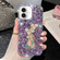 iPhone 16 Plum Blossom Handmade Diamond Inlay PC Phone Case - Purple
