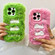 iPhone 16 Plush Cute Cat Full Coverage Silicone Phone Case - Green