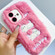 iPhone 16 Plush Cute Cat Full Coverage Silicone Phone Case - Pink