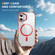 iPhone 16 Rainbow Series Transparent MagSafe Lens Holder Phone Case - Red