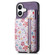 iPhone 16 Retro Painted Zipper Wallet Back Phone Case - Purple