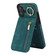 iPhone 16 Retro Ring and Zipper RFID Card Slot Phone Case - Blue