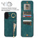 iPhone 16 Retro Ring and Zipper RFID Card Slot Phone Case - Blue