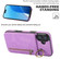 iPhone 16 Retro Ring and Zipper RFID Card Slot Phone Case - Purple