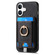 iPhone 16 Retro Splitable Magnetic Card Bag Leather Phone Case - Black