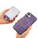 iPhone 16 Retro Splitable Magnetic Card Bag Leather Phone Case - Purple