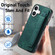iPhone 16 Retro Wristband Holder Leather Back Phone Case - Green