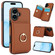iPhone 16 RFID Anti-theft Card Ring Holder Phone Case - Brown