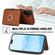 iPhone 16 RFID Anti-theft Card Ring Holder Phone Case - Brown