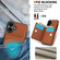 iPhone 16 RFID Anti-theft Card Ring Holder Phone Case - Brown