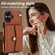 iPhone 16 RFID Card Slot Phone Case with Long Lanyard - Brown