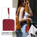 iPhone 16 Rhombic Texture Card Bag Phone Case with Short Lanyard - Wine Red