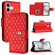 iPhone 16 Rhombic Texture Flip Leather Phone Case with Lanyard - Red