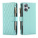 iPhone 16 Rhombic Zipper Wallet Leather Phone Case - Cyan
