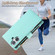 iPhone 16 Rhombic Zipper Wallet Leather Phone Case - Cyan