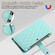 iPhone 16 Rhombic Zipper Wallet Leather Phone Case - Cyan