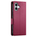 iPhone 16 Side Buckle Magnetic Frosted Leather Phone Case - Wine Red