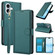 iPhone 16 Skin Feel Pure Color Card Slots Leather Phone Case with Dual Lanyard - Green