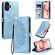 iPhone 16 Skin Feel Totem Embossed Leather Phone Case - Blue