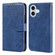 iPhone 16 Skin Feeling Oil Leather Texture PU + TPU Phone Case - Dark Blue