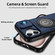 iPhone 16 Sliding Camshield TPU Hybrid PC Magnetic Holder Phone Case - Dark Blue