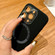 iPhone 16 Small Window Acrylic Glass Lens MagSafe Silicone Phone Case - Carbon Black