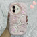 iPhone 16 Snake Embroidery Plush Silicone Phone Case - Snake And Pink