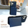 iPhone 16 Solid Color Metal Buckle Card Slots Bag Phone Case - Blue
