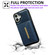 iPhone 16 Solid Color Metal Buckle Card Slots Bag Phone Case - Blue