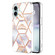 iPhone 16 Splicing Marble Flower IMD TPU Phone Case - Crown