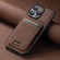 iPhone 16 Suteni H02 Litchi Leather Card Wallet Stand Back Phone Case - Brown