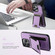 iPhone 16 Suteni H03 Litchi Leather Card Bag Stand Back Phone Case - Purple
