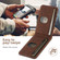 iPhone 16 Suteni H17 Litchi Texture Leather MagSafe Detachable Wallet Phone Case - Brown