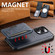 iPhone 16 Suteni M3 Card Bag MagSafe Cowhide Texture Leather Phone Case - Blue