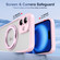 iPhone 16 Translucent Frosted MagSafe Rotating Holder Phone Case with AI Button - Pink