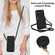 iPhone 16 YM015 Crossbody Rhombic Card Bag RFID Phone Case - Black