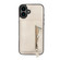 iPhone 16 Zipper Wallet Split MagSafe Leather Back Phone Case - White