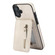 iPhone 16 Zipper Wallet Split MagSafe Leather Back Phone Case - White