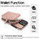 iPhone 16 Pro Max AwQuer Crossbody Zipper Wallet Bag Litchi Leather Phone Case - Rose Gold