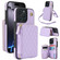 iPhone 16 Pro Max AwQuer Crossbody Zipper Wallet Rhombic Leather Back Phone Case - Purple