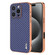 iPhone 16 Pro Max AZNS Electroplated Edge Carbon Fiber Texture Phone Case - Blue