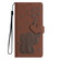 iPhone 16 Pro Max Cartoon Elephant Embossed Leather Phone Case - Brown
