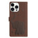 iPhone 16 Pro Max Cartoon Elephant Embossed Leather Phone Case - Brown