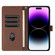 iPhone 16 Pro Max Cartoon Elephant Embossed Leather Phone Case - Brown