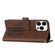 iPhone 16 Pro Max Cartoon Elephant Embossed Leather Phone Case - Brown