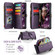 iPhone 16 Pro Max CaseMe C36 Card Slots Zipper Wallet RFID Anti-theft Leather Phone Case - Purple