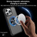 iPhone 16 Pro Max CD Texture 360 Degree Rotating Holder MagSafe Phone Case - Blue
