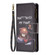 iPhone 16 Pro Max Colored Drawing Pattern Zipper Phone Leather Case - Bear